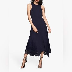 Reiss lace back midi dress